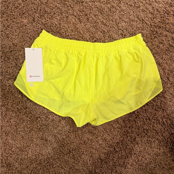 Lululemon Hotty Hot Bright Lime Shorts - Picture 2 of 3